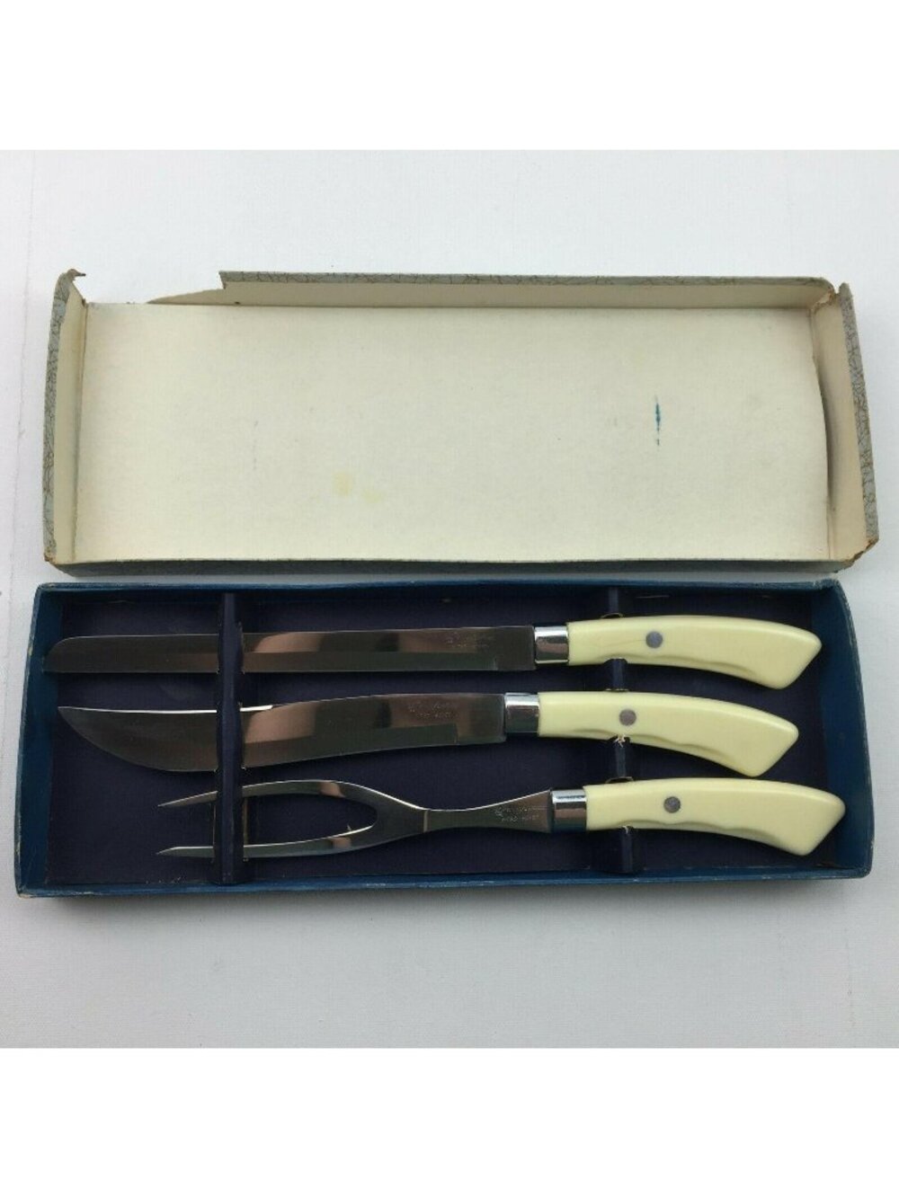 Vintage Crown Awards Gourmet Hand-Forged Micro Honed 3 piece Carving Set in Box